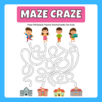 Maze Craze Free Printable Puzzle Worksheets for Kids