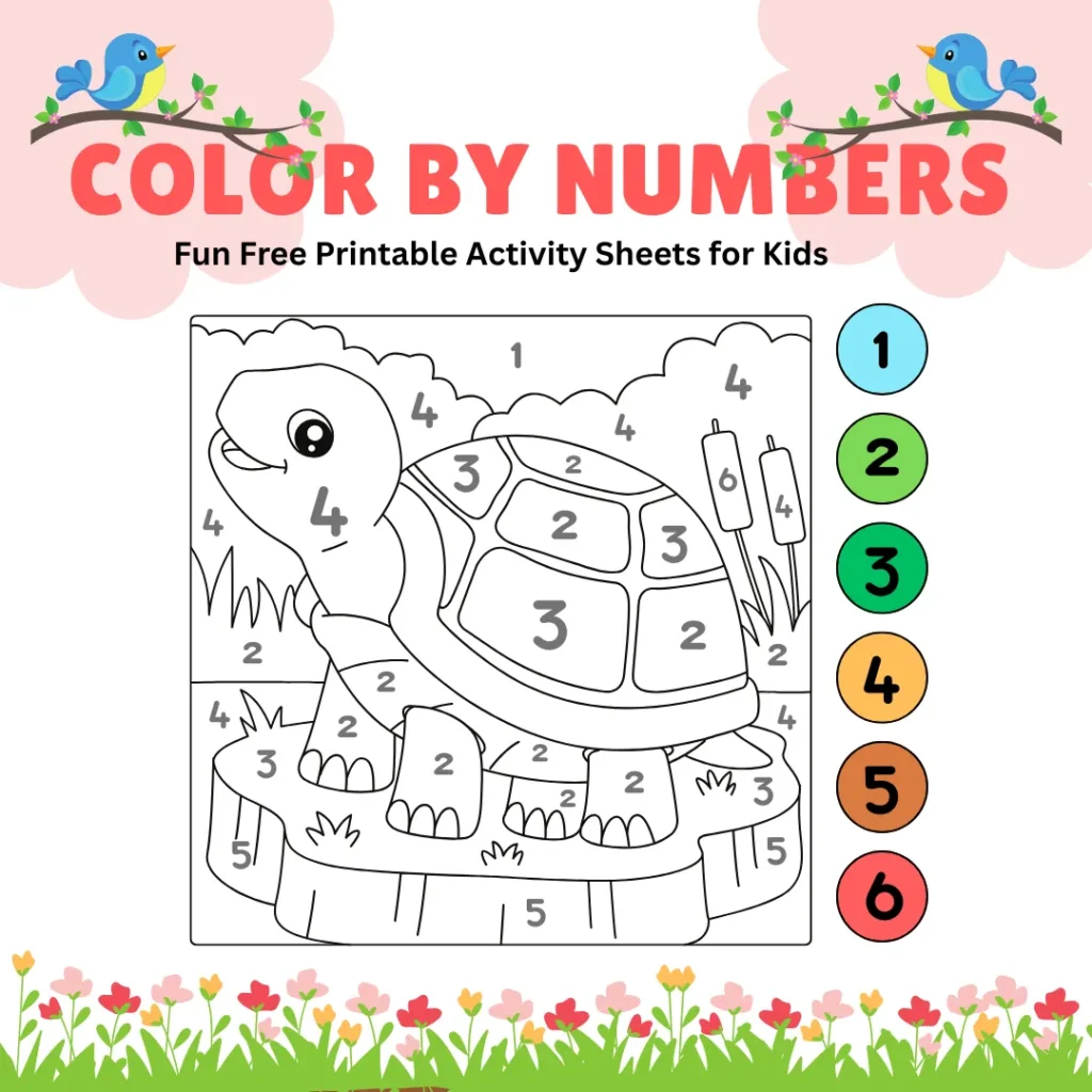 Color by Numbers Fun Free Printable Activity Sheets for Kids (Pages 9)