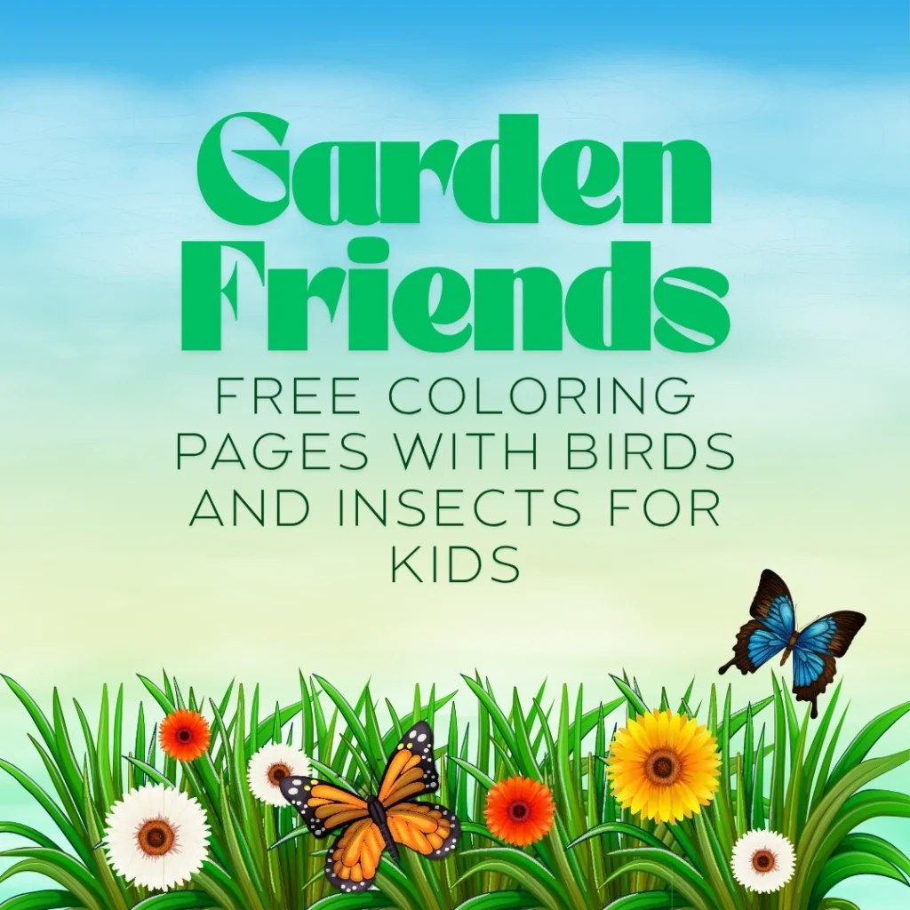 Garden Friends – Free Coloring Pages with Birds and Insects for Kids (Pages 10)