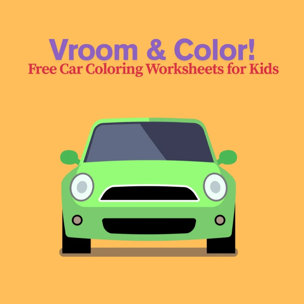 Vroom and Color! Free Car Coloring Worksheets for Kids (Pages 9)