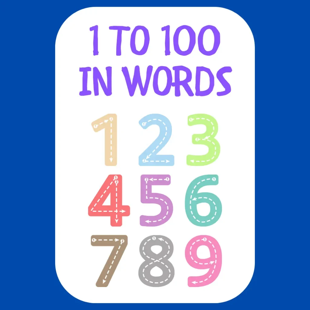 Write, Read and Learn – 1 to 100 Numbers in Words (Pages 11)