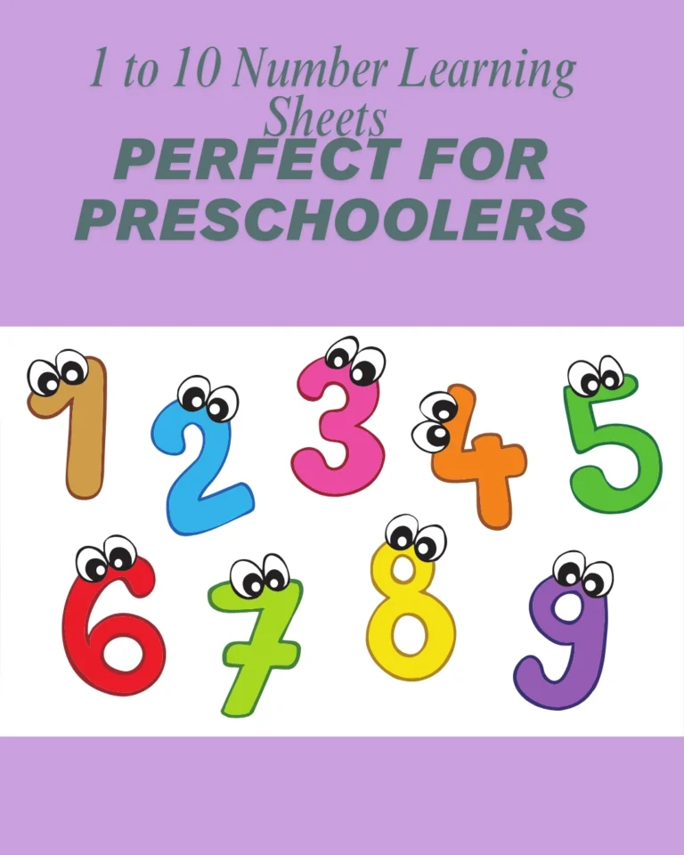 1 to 10 Number Learning Sheets – Perfect for Preschoolers (Pages 6)