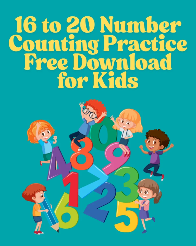 16 to 20 Number Counting Practice Free Download for Kids (Pages 6)