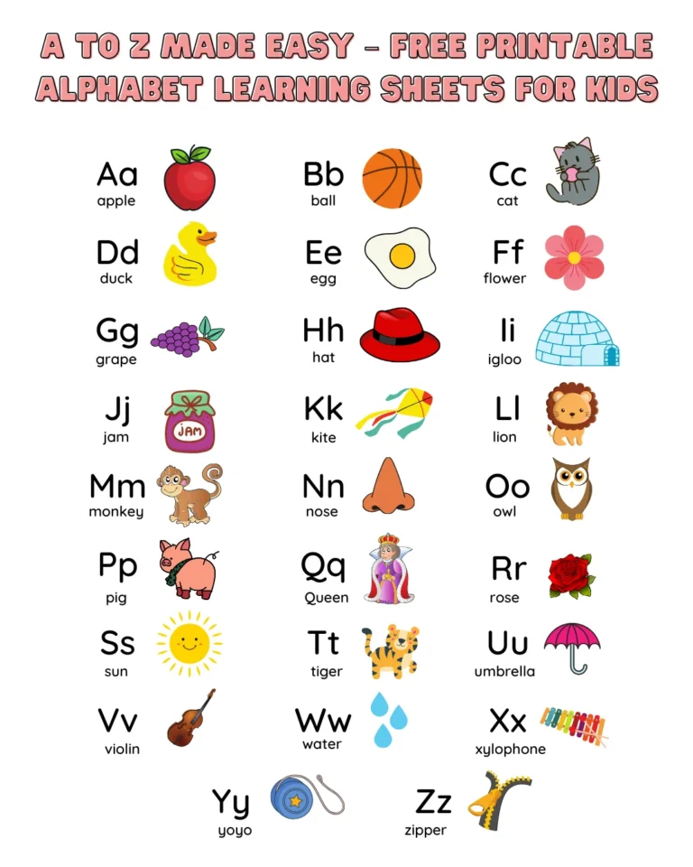 A to Z Made Easy Free Printable Alphabet Learning Sheets for Kids (Pages 5)