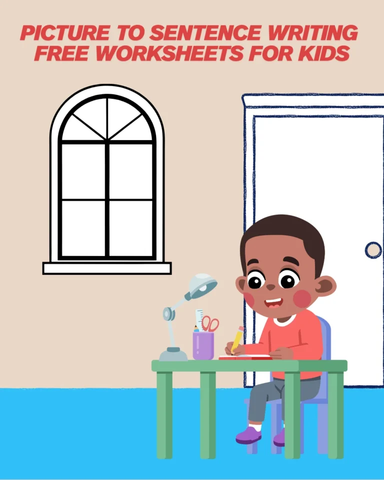 Picture to Sentence Writing Free Worksheets for Kids (Pages 5)