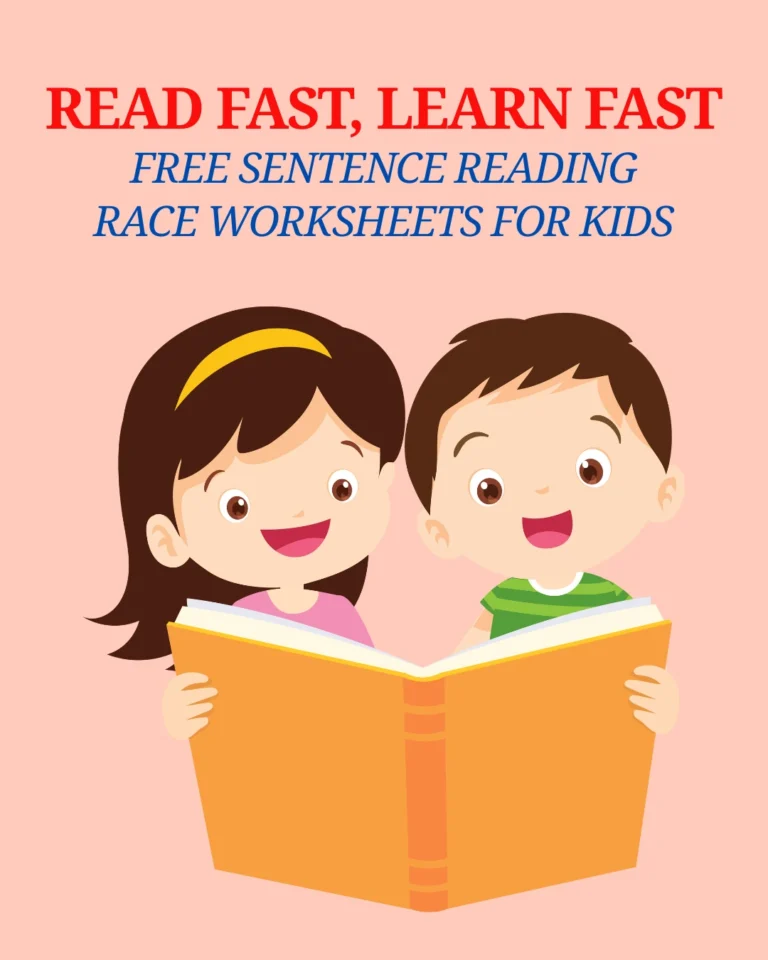 Read Fast, Learn Fast Free Sentence Reading Race Worksheets for Kids (Pages 4)