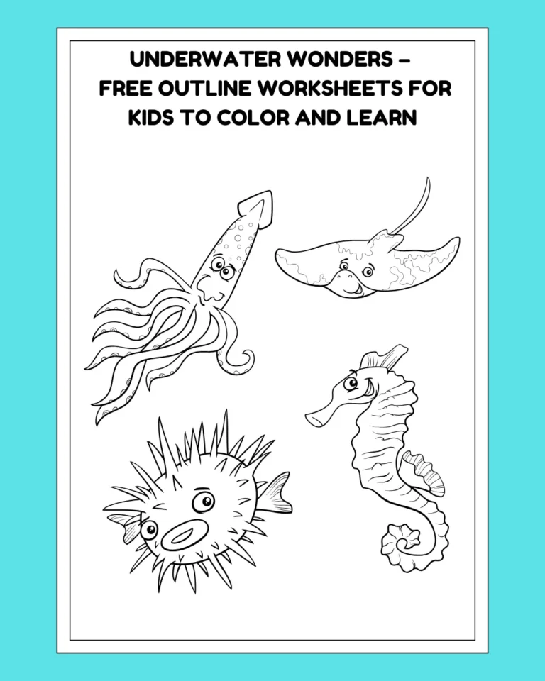 Underwater Wonders Free Coloring Worksheets for Kids to Color and Learn (Pages 7)