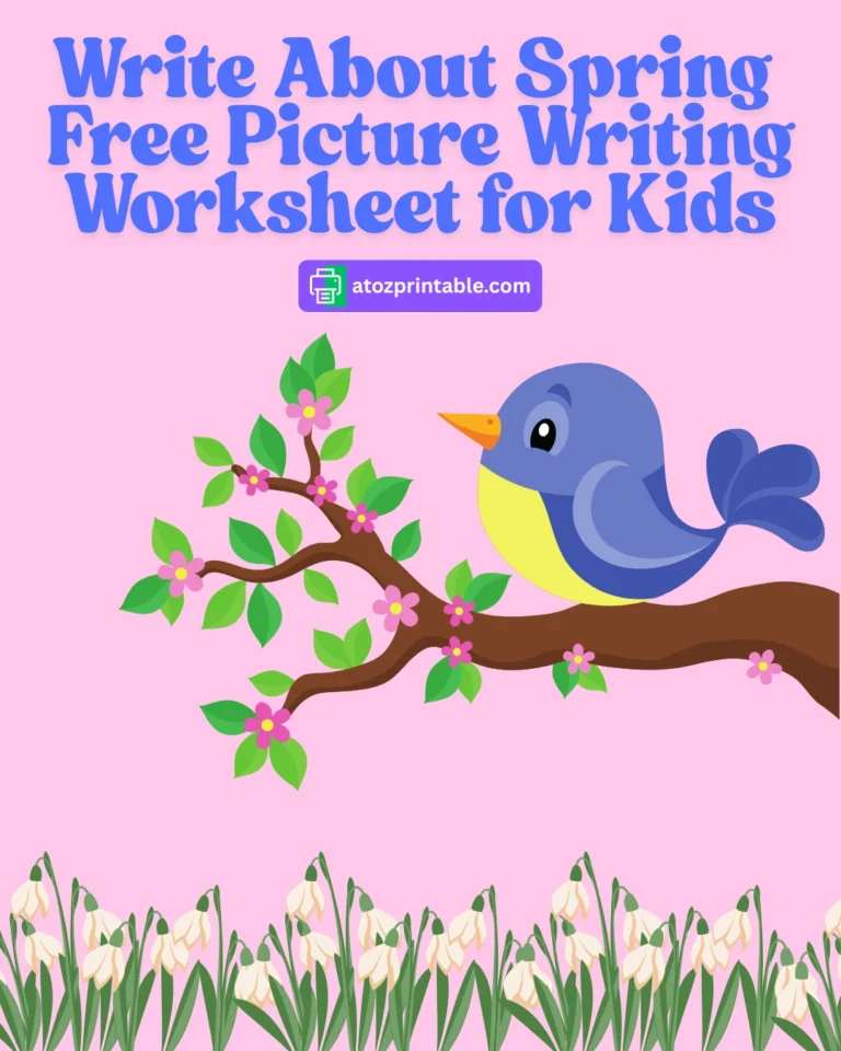 Write About Spring Free Picture Writing Worksheets for Kids (Pages 6)