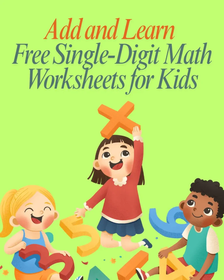 Add and Learn Free Single-Digit Math Worksheets for Kids (Pages 4)