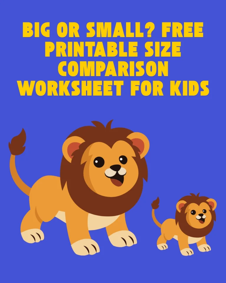Big or Small Free Printable Size Comparison Worksheet for Kids (Pages 8)