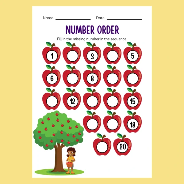 Count and Learn Numbers 1 to 20 Worksheet for Preschool and Kindergarten 2