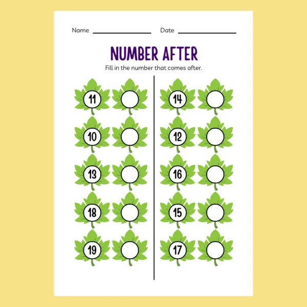Count and Learn Numbers 1 to 20 Worksheet for Preschool and Kindergarten 4