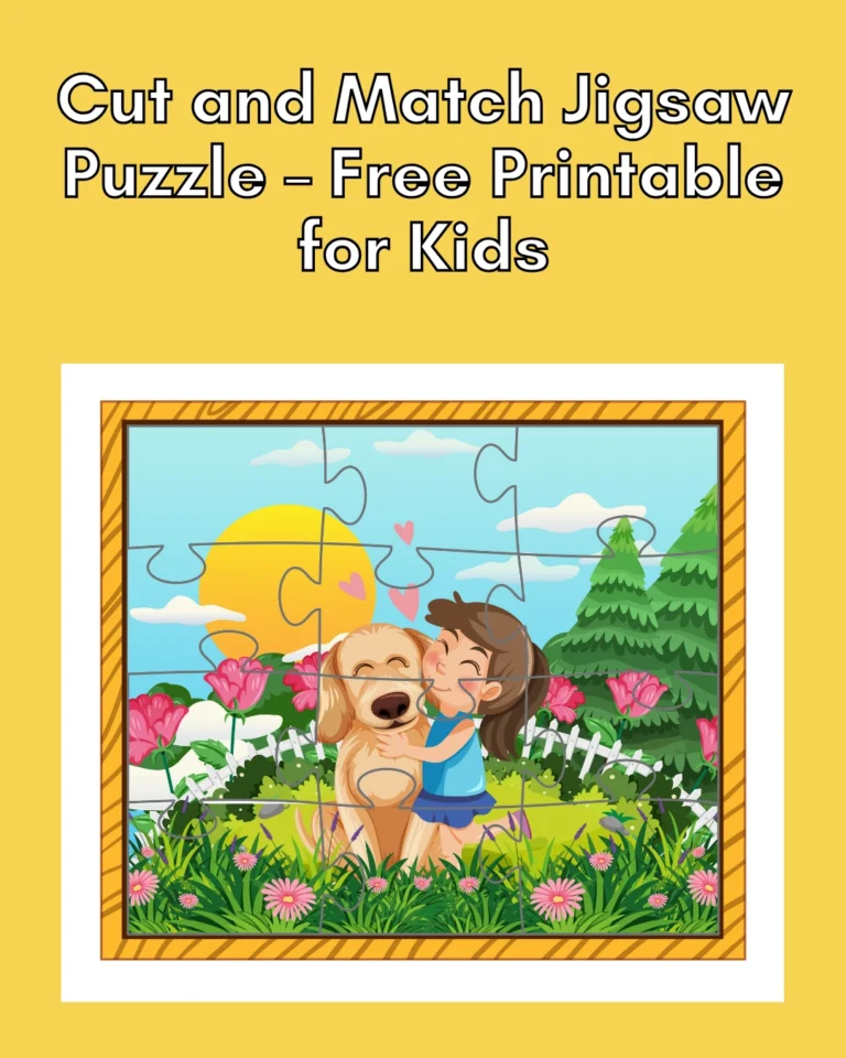 Cut and Match Jigsaw Puzzle Free Printable for Kids (Pages 4)