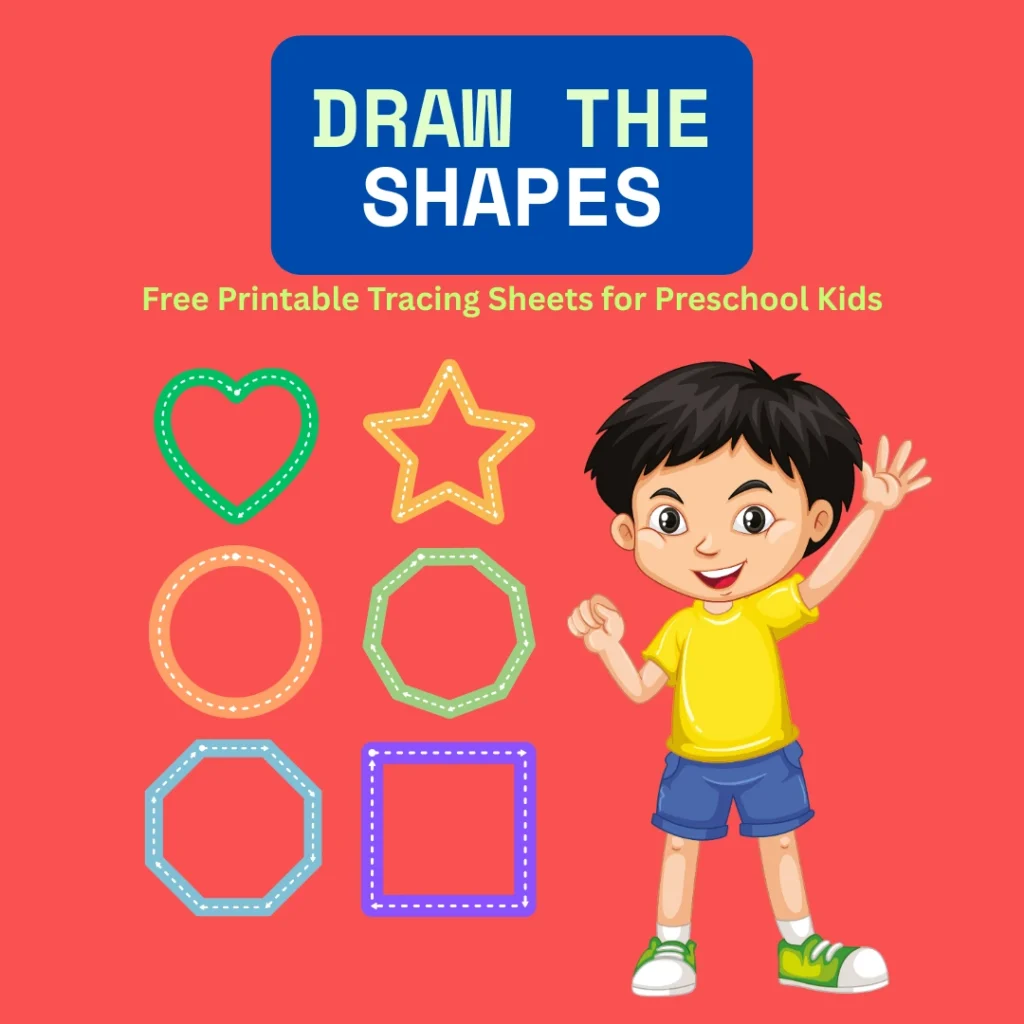 Draw the Shapes! Free Printable Tracing Sheets for Preschool Kids (Pages 9)