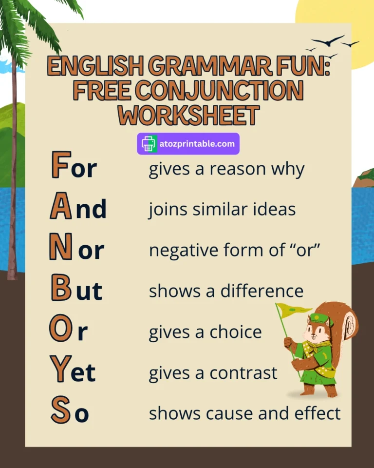 English Grammar Fun Free Conjunction Worksheet (Pages 4)