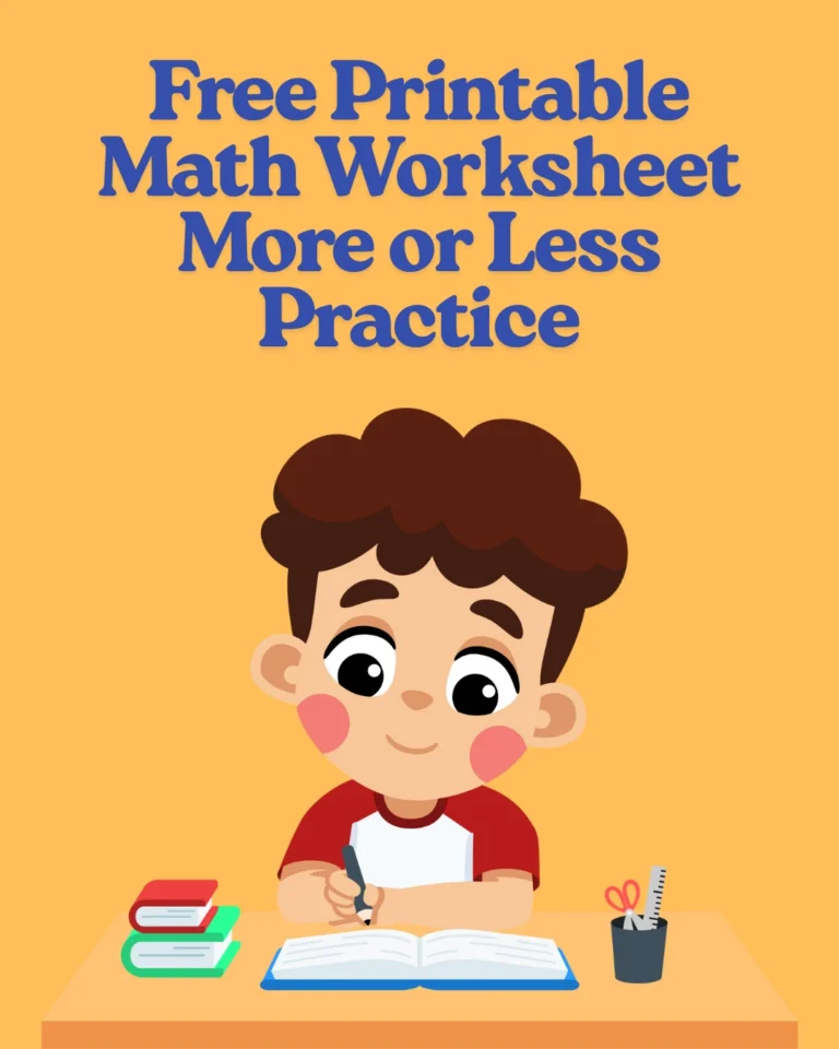 Free Printable Math Worksheet More or Less Practice (Pages 5)