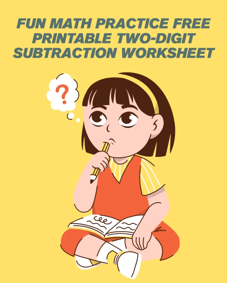 Fun Math Practice Free Printable Two Digit Subtraction Worksheet (Pages 4)