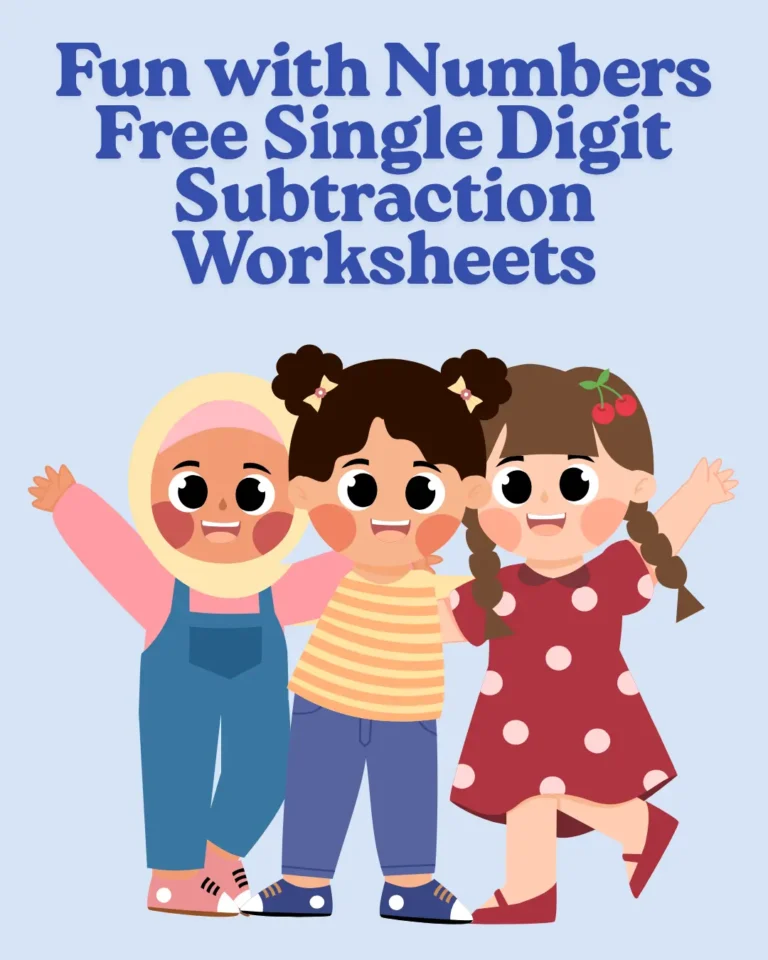Fun with Numbers Free Single Digit Subtraction Worksheets (Pages 4)