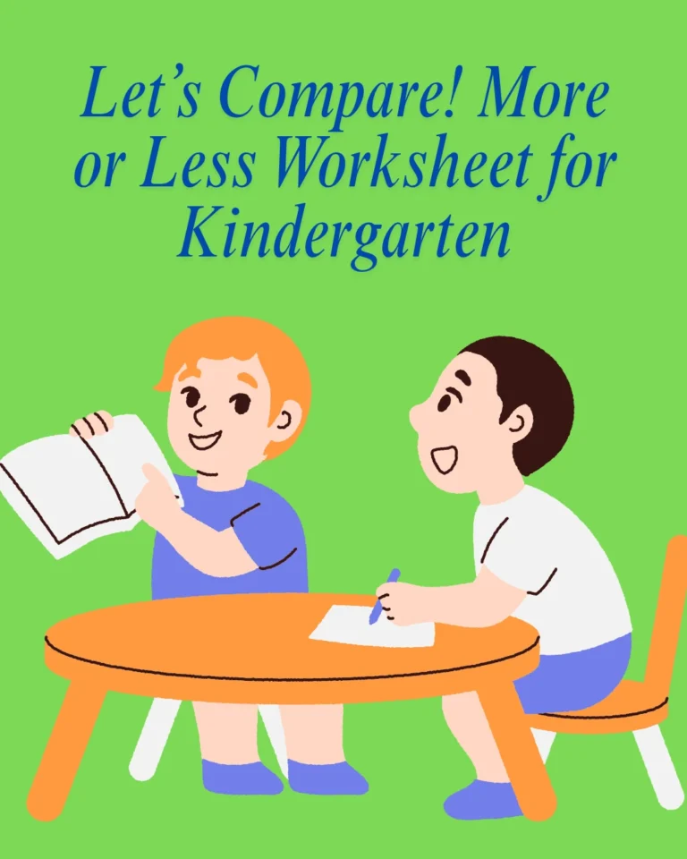 Let’s Compare! More or Less Worksheet for Kindergarten (Pages 4)