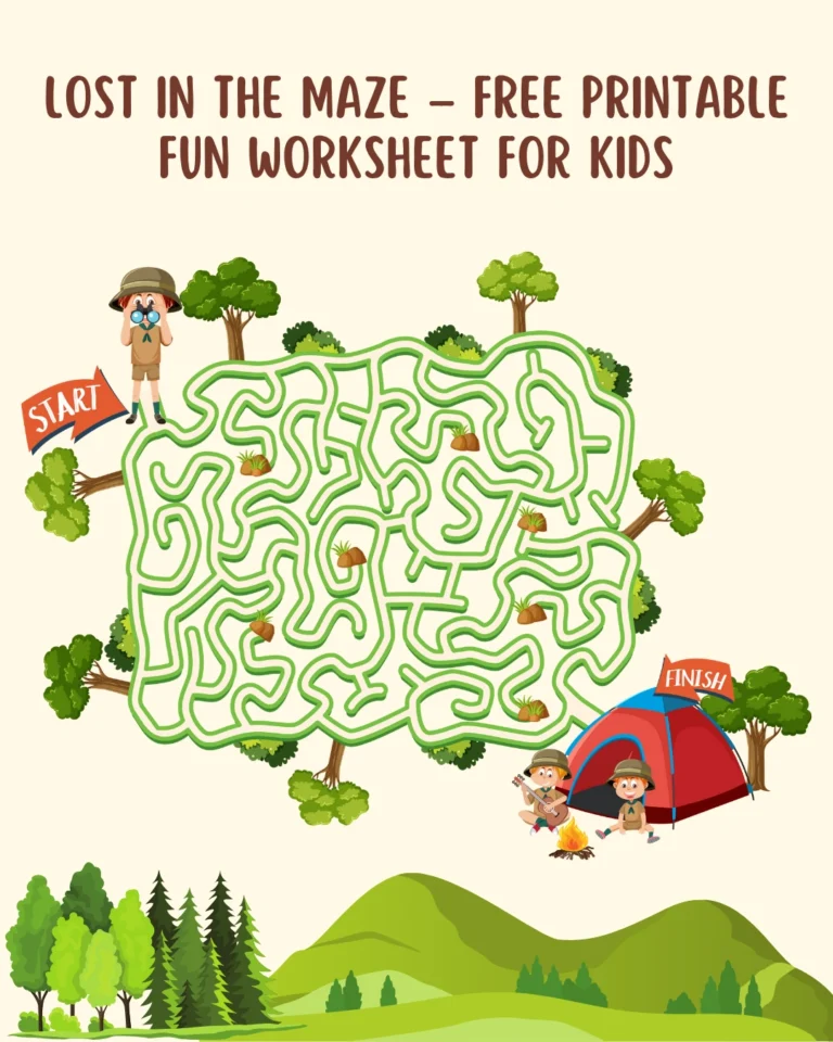 Lost in the Maze Free Printable Fun Worksheets for Kids (Pages 4)