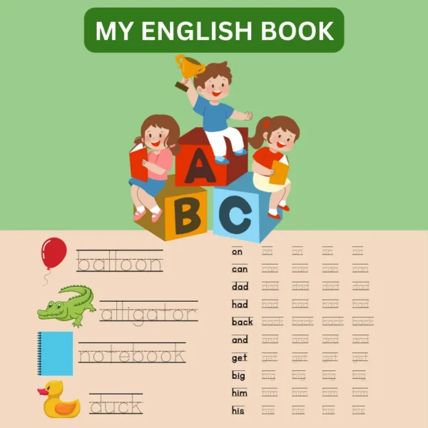 My English Book - Word Practice Fun Worksheet for Kids_Cover